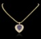 14KT Yellow Gold 17.40 ctw GIA Cert Tanzanite and Diamond Pendant With Chain