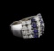 1.16 ctw Sapphire and Diamond Ring - 14KT White Gold