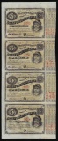 Uncut Sheet of (4) State of Louisiana Baby Bond Obsolete Notes