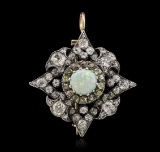 14KT Two-Tone Gold 1.87 ctw Opal and Diamond Brooch