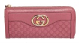 Gucci Pink Guccissima Leather Zippy Wallet