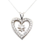 1.23 ctw Diamond Pendant And Chain - 14KT White Gold