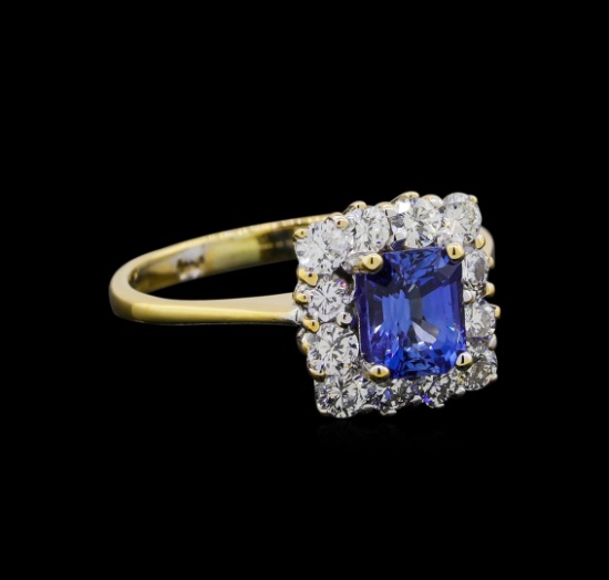 1.00 ctw Sapphire and Diamond Ring - 14KT White Gold