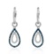 14k White Gold 0.61CTW Diamond and Blue Diamonds Earrings, (SI1-SI2/Gold)