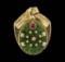 140.00 ctw Jadeite, Ruby and Diamond Pendant-Pin - 18-22KT Yellow Gold