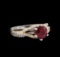 1.73 ctw Ruby and Diamond Ring - 14KT Two-Tone Gold