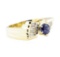 1.43 ctw Sapphire And Diamond Ring - 14KT Yellow Gold