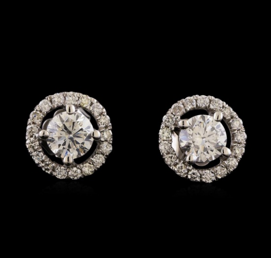 1.41 ctw Diamond Earrings - 14KT White Gold