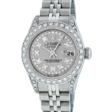 Rolex Mens 2 Tone 14K Silver Diamond & Ruby Datejust Wristwatch