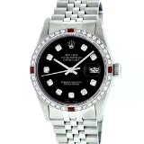 Rolex Mens 2 Tone Mother Of Pearl 3 ctw Channel Set Diamond Datejust Wristwatch