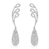 18k White Gold 4.80CTW Diamond Earrings, (SI1/G-H)