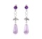 4.75 ctw Amethyst and White Sapphire Earrings - 10KT White Gold