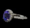 2.71 ctw Tanzanite and Diamond Ring - 14KT White Gold