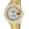 Rolex Ladies 18K Yellow Gold President Mother Of Pearl 2.15 ctw Diamond Wristwat