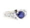 2.55 ctw Sapphire And Diamond Ring - 14KT White Gold
