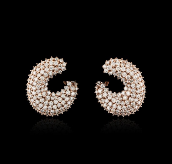14KT Rose Gold 6.30 ctw Diamond Earrings