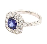 1.62 ctw Sapphire and Diamond Ring - 14KT White Gold