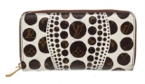 Louis Vuitton White Monogram Kusama Pumpkin Dot Zippy Wallet