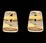 Rectangle Post Earrings - Rose Gold Plated