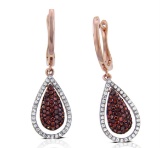 14k Rose Gold  0.59CTW Diamond and Brown Diamonds Earrings