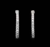 3.96 ctw Diamond Earrings - 14KT White Gold