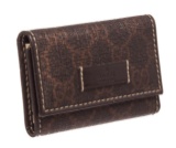 Gucci Brown Canvas Leather 6 Key Holder