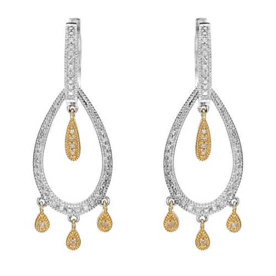 14k Two Tone Gold 0.50CTW Diamond Earrings, (I1-I2/H)