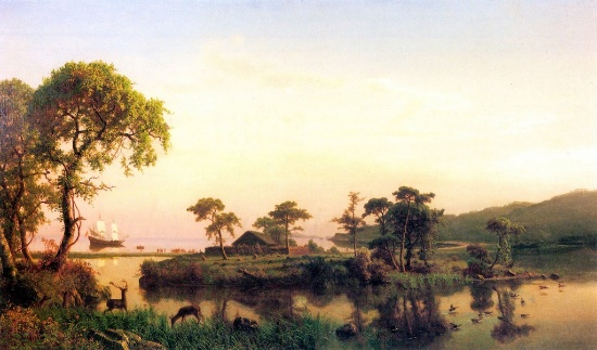 Gosnold on Cuttyhunk, 1602 by Albert Bierstadt