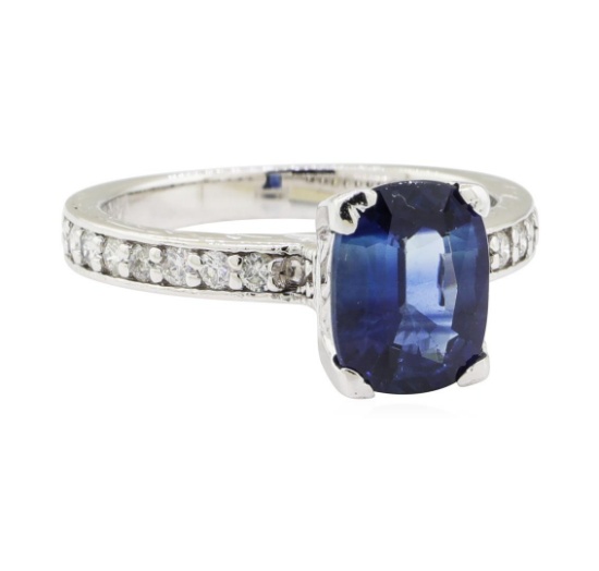 2.77 ctw Sapphire and Diamond Ring - 14KT White Gold
