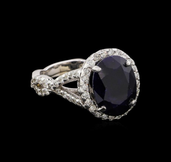 14KT White Gold 5.62 ctw Sapphire and Diamond Ring