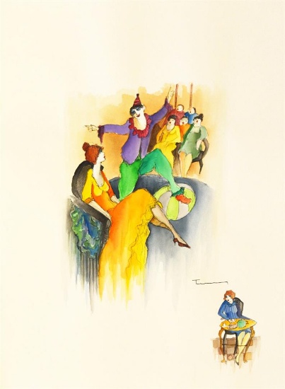 Tarkay Wonderful Watercolor on Paper
