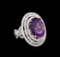 14KT Two-Tone Gold 8.70 ctw Amethyst and Diamond Ring