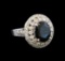 14KT White Gold 3.57 ctw Sapphire and Diamond Ring
