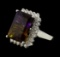 11.78 ctw Ametrine Quartz and Diamond Ring - 14KT White Gold