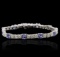 14KT White Gold 5.20 ctw Tanzanite and Diamond Bracelet