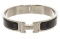 Hermes Black Enamel Palladium Plated Narrow Clic Clac H Bracelet PM