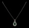 4.26 ctw Emerald and Diamond Pendant With Chain - 14KT White Gold