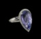 14KT White Gold 14.51 ctw Tanzanite and Diamond Ring