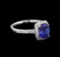 14KT White Gold 1.71 ctw Tanzanite and Diamond Ring