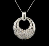 14KT White Gold 2.04 ctw Diamond Pendant With Chain