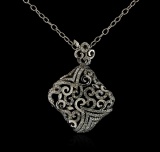 14KT White Gold 1.20 ctw Diamond Pendant With Chain