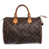 Louis Vuitton Monogram Canvas Leather Speedy 30 cm Bag