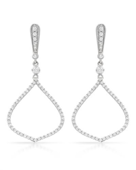 14k White Gold 0.87CTW Diamond Earrings, (SI3/G)