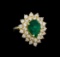 14KT Yellow Gold 2.43 ctw Emerald and Diamond Ring