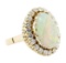 7.90 ctw Opal And Diamond Ring - 14KT Yellow Gold