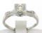 18k White Gold Round & Baguette VVS Diamond Engagement Solitaire Ring