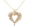 1.00 ctw Diamond Heart Shaped Pendant with Chain - 14KT Yellow Gold