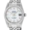 Rolex Womens Midsize 31mm MOP Diamond Bezel Jubilee Band Datejust Wristwatch
