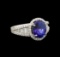 14KT White Gold 3.68 ctw Tanzanite and Diamond Ring