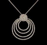 14KT White Gold 0.90 ctw Diamond Pendant With Chain